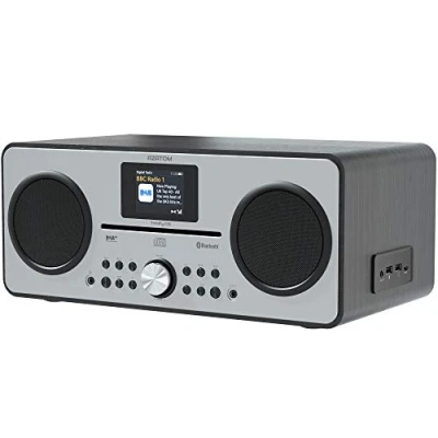 Image of AZATOM Trinity DAB/DAB+ CD player FM Radio Bluetooth Stereo Speaker System Clock USB charger Premium Sound (Black) (Renewed)