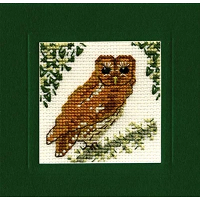 Image of Textile Heritage Tawny Owl A Counted Cross Stitch Card Kit