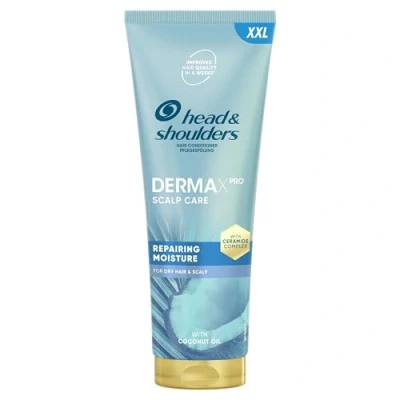 Image of Head &amp; Shoulders DermaXPro Repairing Moisture Lightweight Conditioner 350 ml with Coconut Oil and Ceramide Complex for Dry Scalp. Helps Reinforce Skin Barrier Moisturised, Flake Free Hair