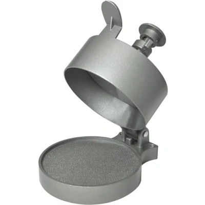 Image of CKB LTD Burger Press Large Manual Adjustable, Non Stick Smooth Smasher Homemade Maker, Includes 100 Wax Paper Papers 13 x 21 cm Aluminium (Silver)