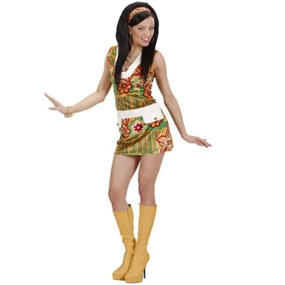 Image of Ladies Velvet 60s Mod Girl Costume Small UK 8 10 for 1960s Sixties Fancy Dress