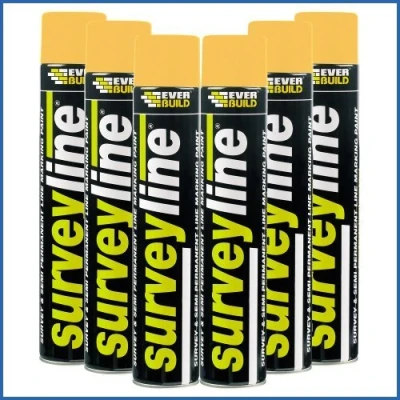 Image of 6X Everbuild Survey Spray Line Marker Paint Orange 700ml