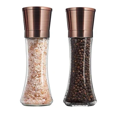 Image of Golden Salt and Pepper Grinder Premium Stainless Steel Mill with Adjustable Coarseness Shaker (Gold T22)