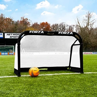 Image of FORZA Aluminium POD Football Goal Fold Away &amp; Freestanding Target Goals Carry Bag Included [9 Colours 3 Size Options] (White, 5ft x 3ft)