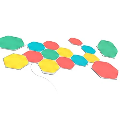 Image of Nanoleaf Shapes Hexagon Starter Kit, 15 Smart Light Panels LED RGBW Modular Wi Fi Colour Changing Wall Lights, Works with Alexa Google Assistant Apple Homekit, for Room Decor &amp; Gaming