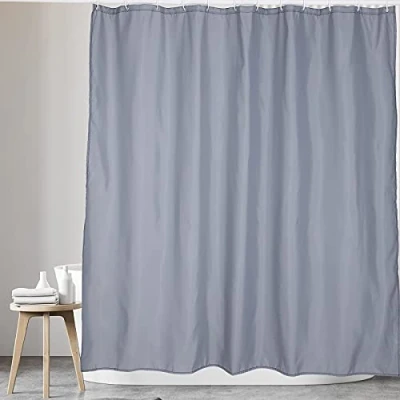 Image of KAV Polyester Fabric Shower Mould and Mildew Resistant Curtain 180x180 180x220 cm with Metal Button Hole Bathroom Accessories, Waterproof Grey (180x180 or 71x71 inch)