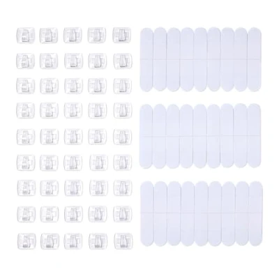 Image of Amazon Basics Adhesive Wall Hooks, Mini, Transparent