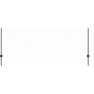 Image of Fence Posts 11 pcs U Channel Grey 80 cm Steel Vidaxl
