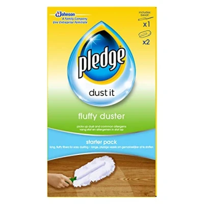 Image of Pledge Dust It Fluffy Duster Starter Pack 1 Handle &amp; 2 Refills
