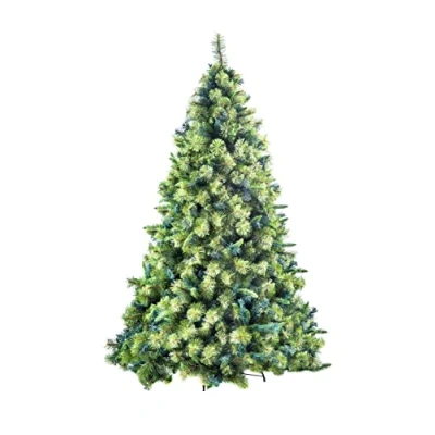Image of SHATCHI Kentucky Pine Green Pencil Needle Tips Plain Bushy Artificial Christmas Tree Holiday Premium Home Xmas Festive Decorations, PVC, 8FT