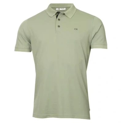 Image of Calvin Klein Mens Campus 3 Button Polo Shirt Sage Camo XXL