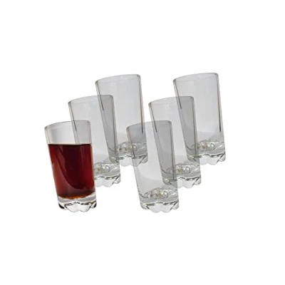 Image of Provance 6 x Pisa Shot Glass Stamper Slanted Tequila Grain Schnapps Short 50 ml Glasses