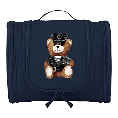 Image of Travel Hanging Toiletry Bag for Women and Men, Toiletries Organizer, Bathroom Shaving Kit Cosmetics, Makeup Case Wash (Bear Police)