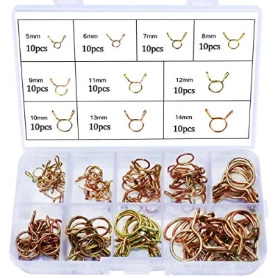 Image of 100PCS Fuel Line Hose Clips Water Pipe Air Tube Silicone Vacuum Clamp Fastener 5mm, 6mm, 7mm,8mm, 9mm, 10mm, 11mm, 12mm, 13mm, 14mm