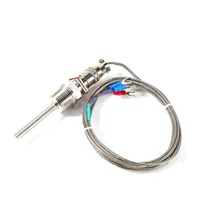 Image of FTVOGUE RTD Pt100 Temperature Sensor Probe L 5cm 1/2&quot; NPT Thread 3 Wires 2M Cable