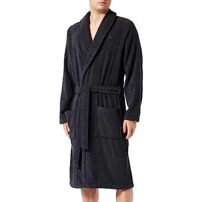 Image of Tommy Hilfiger Men&#039;s Bathrobe Cotton, Blue (Desert Sky), L