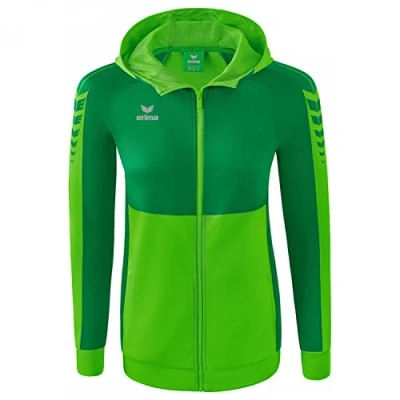 Image of Erima Women&#039;s Six Wings Training Jacket with Hood, Green, 38