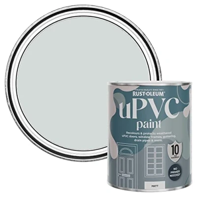 Image of Rust Oleum Grey uPVC Door and Window Paint in Matt Finish Dove 750ml