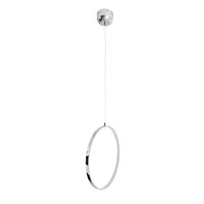 Image of Loop Line LED Ring Pendant Ceiling Light Chrome 3000K