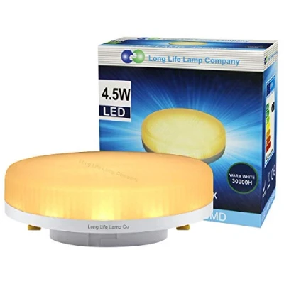 Image of Long Life Lamp Company GX53 4.5 Watt LED Light Bulb Replacement CFL,Warm White