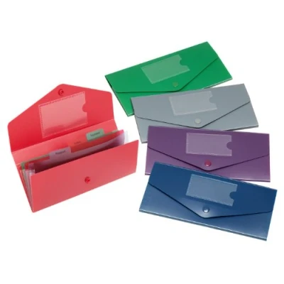Image of Snopake DL Fusion Travel Holder 3 Part Assorted [Pack of 5] Ref: 15699,Blue/Green/Purple/Red,24.5 x 23.7 3.1