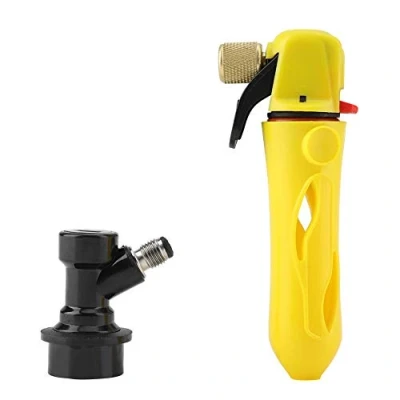 Image of Homebrew Portable Barrel Charger CO2 Injector Beer Dispenser Quick Easy Inflator Presta Schrader Valve Compatible (Yellow)
