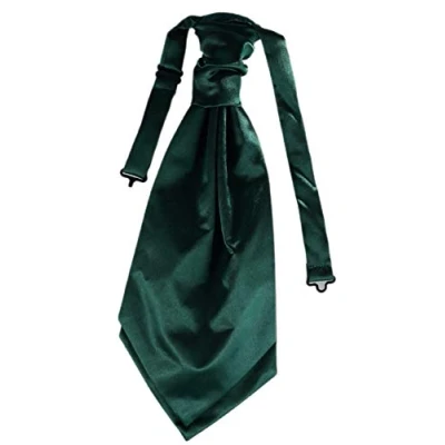 Image of Kids Boy Children Satin Wedding Ruche Cravat Tie Party Event (Dark green)