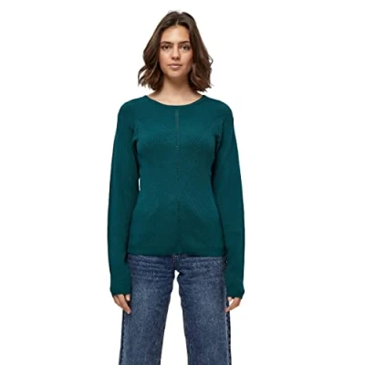 Image of Desires Women&#039;s Kissi Graphic Knit Blouse 1495 Atlantic Deep XS