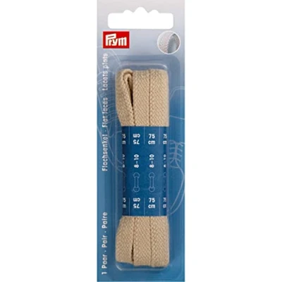 Image of Prym Flat Laces, Beige, 75 cm x 8 mm, 2 Stück