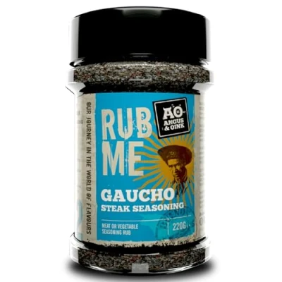 Image of Angus &amp; Oink Rub Me BBQ Seasoning Gaucho Flavour Authentic Argentine Asado Experience Perfect for Grilling Beef Lamb Gluten Free 200g