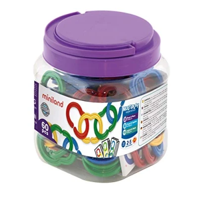 Image of Miniland 50.31711 Chains 60 Pieces, Multicolore