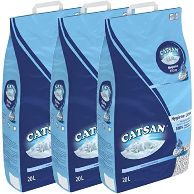 Image of Catsan Hygiene Non Clumping Cat Litter 3 x 20ltr