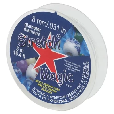 Image of Stretch Magic Bead &amp; Jewelry Cord Strong Stretchy, Easy to Knot Clear Color 0.8mm Diameter 5 Meter (16.4 ft) Spool Elastic String for Making Beaded