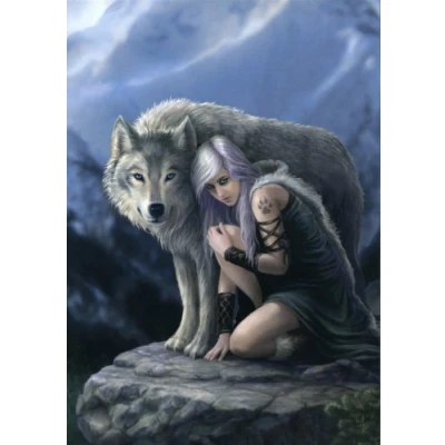 Image of Protector greetings card from original Anne Stokes painting