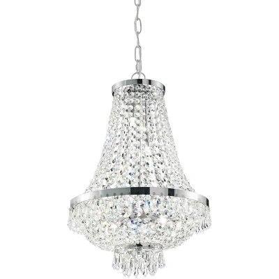 Image of Caesar 6 Light Crystal Chandelier Chrome Finish, G9