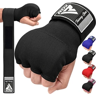 Image of RDX Gel Boxing Hand Wraps Inner Gloves, Quick 75cm Long Wrist Straps, Elasticated, Padded Fist Protection, Muay Thai MMA Martial Arts Punching Speed Bag Training Bandages, Under Mitts Handwraps