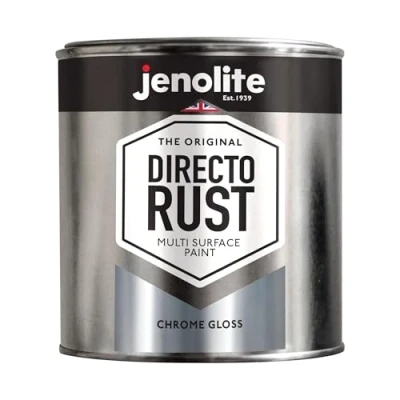Image of JENOLITE Chrome Paint Smooth Metallic Silver Finish Multi Surface For Metal, Wood, Plastic, Ceramic Suitable Interior &amp; Exterior Use 1 Litre