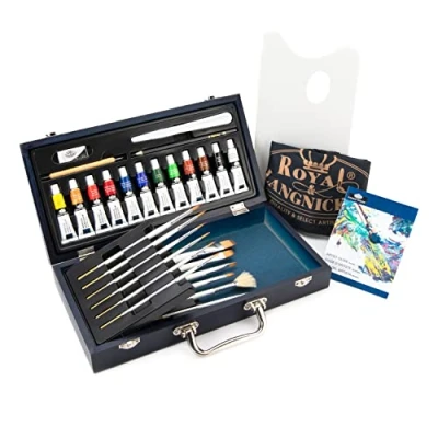 Image of Royal and Langnickel Acrylic Wooden Box Brush Set