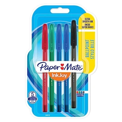 Image of Paper Mate InkJoy 100ST Ballpoint Pens Fine Point (0.7mm) Assorted Classic Colours 5 Count