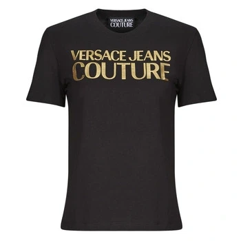 Image of Versace Jeans Couture 78HAHT01 women&#039;s T shirt in Black