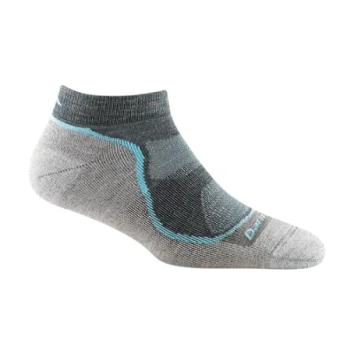 Image of Darn Tough Women&#039;s Light Hiker No Show Lightweight with Cushion Medium Slate Merino Wool Socks for Hiking