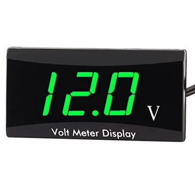 Image of Kinstecks Motorcycle Voltmeter DC 12V Digital Gauge LED Display Voltage Meter for Car Battery Monitor Green