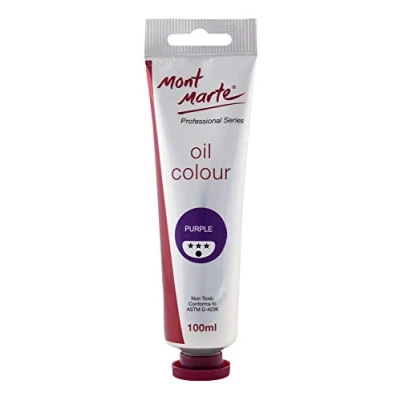 Image of MONT MARTE Premium Oil Paint, 100ml (3.4oz), Purple, Good Coverage, Excellent Tinting Strength