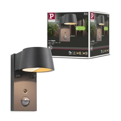Image of Paulmann Capea LED outdoor wall lamp with sensor anthracite aluminium