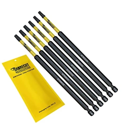 Image of 6 x SabreCut SCRK152TX 152mm T15 TX15 T20 TX20 T25 TX25 T27 TX27 T30 TX30 T40 TX40 Magnetic Impact Screwdriver Driver Bits Set Torx Heavy Duty Compatible with Dewalt Milwaukee Bosch Makita and More