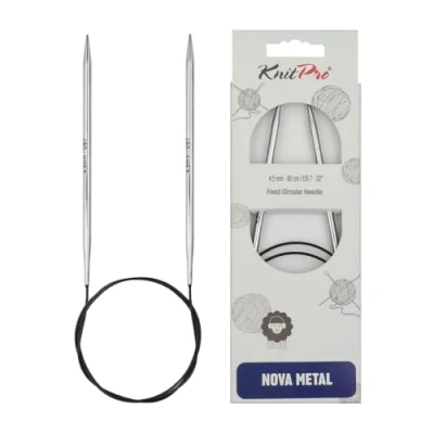 Image of KnitPro KP11383 150 cm x 4.5 mm Nova Fixed Circular Needles, Silver