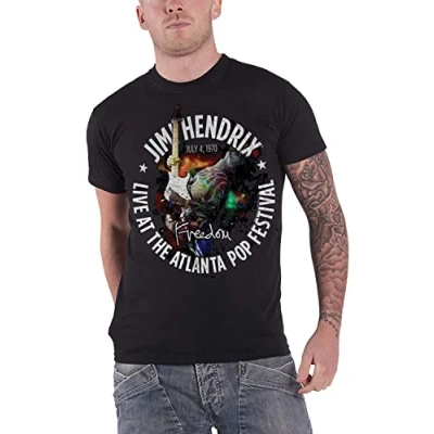 Image of Jimi Hendrix T Shirt Atlanta Pop Festival 1970 Official Vintage Mens Black L