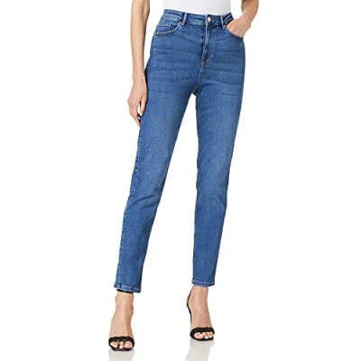 Image of PIECES Women&#039;s Pclili Slim Hw Mb255 vi/Noos Bc Jeans, Medium Blue (Medium Denim), S