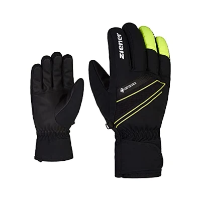 Image of Ziener Gunar Men&#039;s Ski Gloves/Winter Sports Waterproof Breathable Warm Gore Tex Black Persian Blue 10