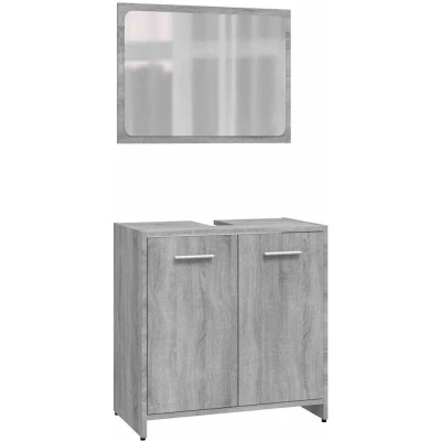 Image of vidaXL Bathroom Furniture Set Grey Sonoma Engineered Wood